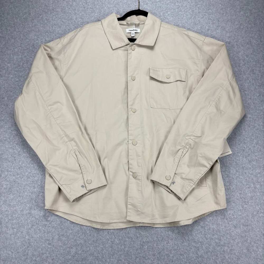 Tenore Button Down Jacket Mens 2XL Tan Long Sleeve Utility Gorpcore Neutral NWT